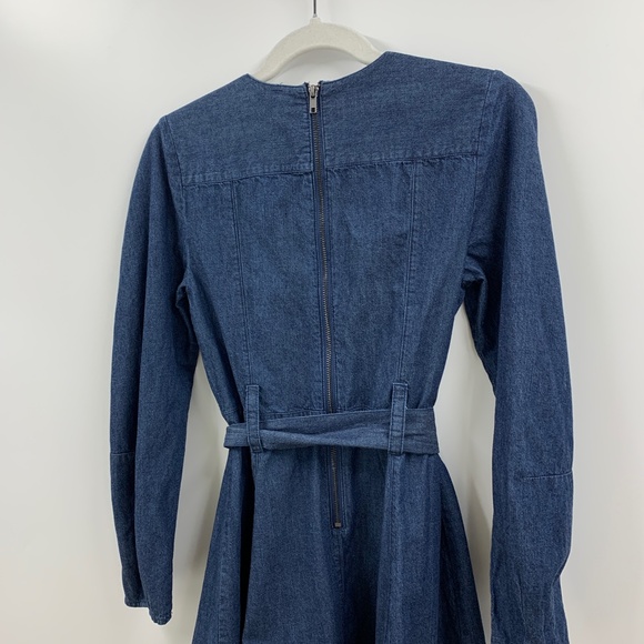 Free People Karmen Denim Tie Belt Mini Dress Sz XS - Picture 6 of 12